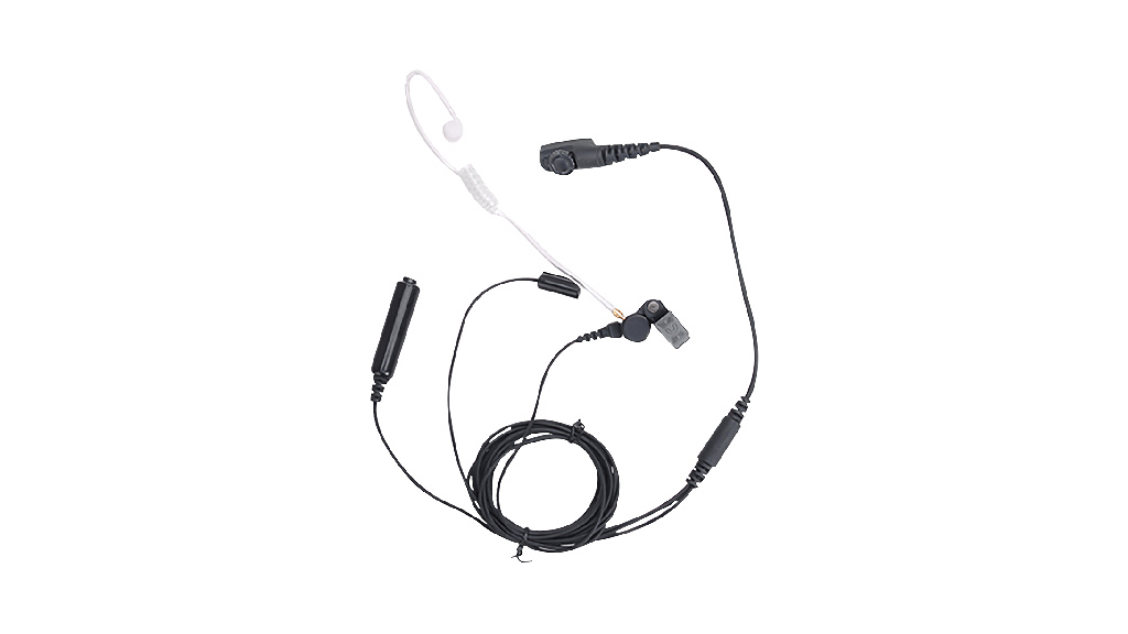 Black Surveillance Earpiece with Transp. Acoustic Tube -- for PD7 series, PD985, PT5 series