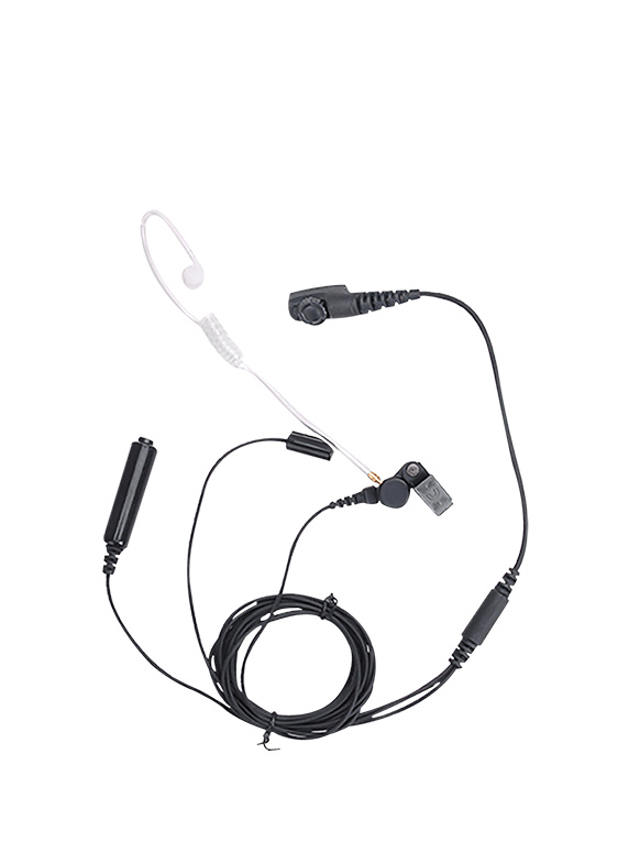 3-wire Surveillance Earpiece with Transparent Acoustic Tube(Black)